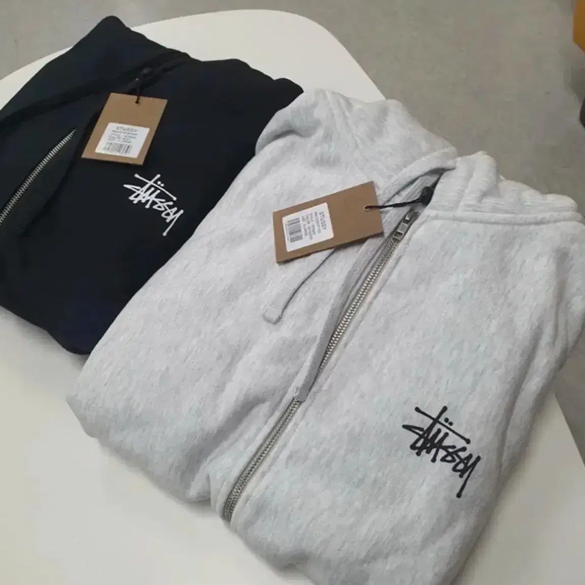 Free Shipping) New Stussy Genuine Fleece Hooded Zip-up Unisex