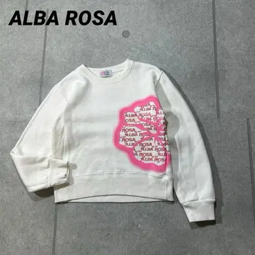 새상품급 여성용 90s ALBA ROSA 헤이세이 갸루 맨투맨 화이트 M