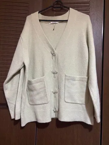 SNIDEL 가디건 리본 큐빅 버튼 라이트 그린 색상