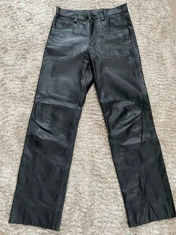 MEN'S BIGI 블랙 가죽 팬츠 M