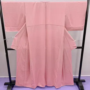 3667 이로무지 약간 탁한 핑크색 이중 기모노 순수 실크 문양 있음