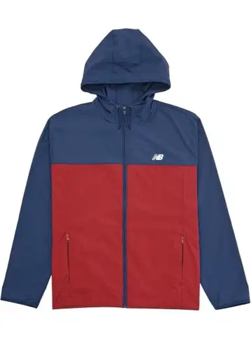 New Balance 후드 부착 나일론 자켓 네이비/레드