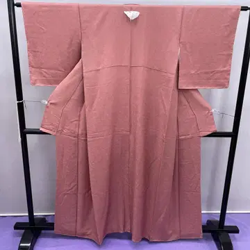 3668 이로무지 어두운 핑크색 이중 기모노 순수 실크 문양 있음