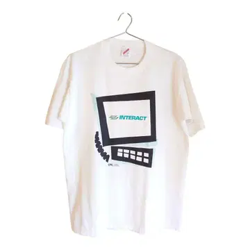 INTERACT 기업 셔츠 90s 싱글 스티치