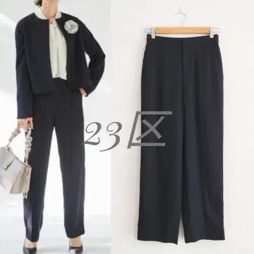 새상품급 23구 파우더리 큐프라 트윌 스트레이트 팬츠 네이비 36