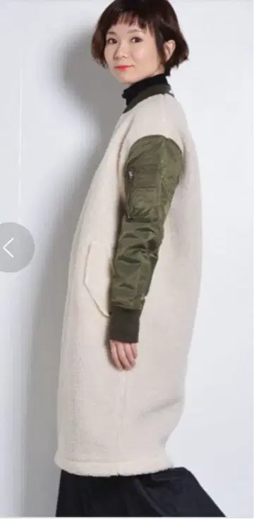 blanc Basque 보아 절개 롱 블루종