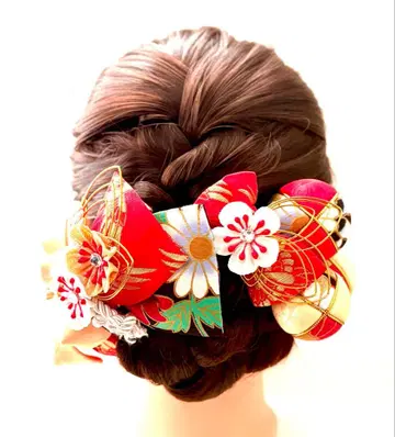 니시진 비단 리본과 쓰마미자이쿠 머리 장식 (620)