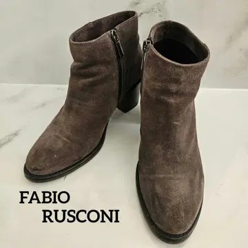 FABIO RUSCONI 스웨이드 숏부츠 사이드 지퍼 그레이 37