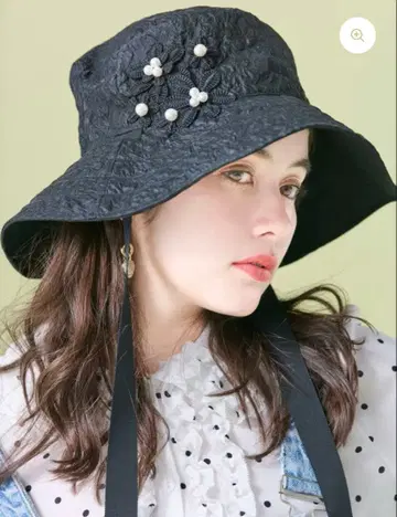 Chesty 자카드 버킷햇 버킷햇 블랙 블랙 컬러 모자