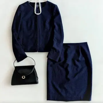 컨디션 최상 그린 라벨 릴랙싱 트위드 스커트 수트