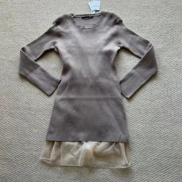 Heather 그레이 니트 레이어드 미니 원피스 미사용 택 포함 무료배송