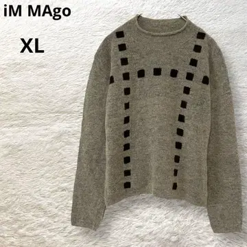 빅 사이즈 IM Mago 니트 풀오버 블록 패턴 XL 울 혼방