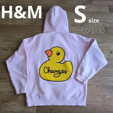 Justin Bieber H&M 콜라보 후드티 핑크 오리 S사이즈