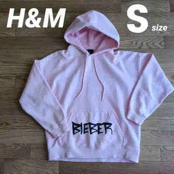 Justin Bieber H&M 콜라보 후드티 핑크 오리 S사이즈