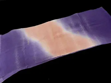 순수 실크 오비 장식 천 오비아게 흐릿한 염색 보라색 계열