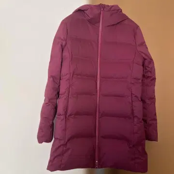 유니클로 다운 코트 L 버건디