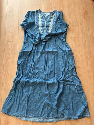 SONNYLABEL 데님 블루 롱 원피스