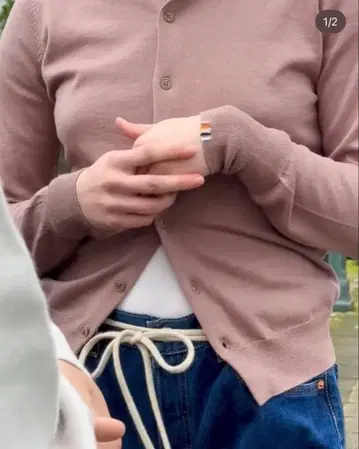 익스트림 캐시미어 핑크 가디건 ronherman