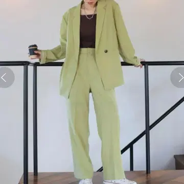 ungrid 린넨 라이크 테일러드 자켓 슬랙스 셋업