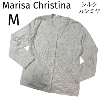 Marisa Christina 실크 캐시미어 가디건 M 베이지