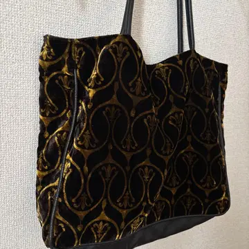 Miche Ratte 빈티지 블랙과 금 벨벳 토트백