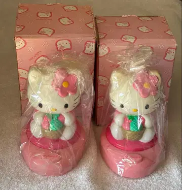 미사용 새상품 헬로키티 산리오 라이트 피규어 2개 세트 헤이세이 레트로