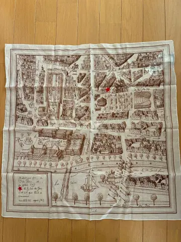 새상품 에네스베 Rue du Jour 스카프 반다나 지도 맵