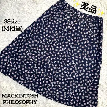 새상품급 MACKINTOSH PHILOSOPHY 플레어 스커트 꽃무늬 M