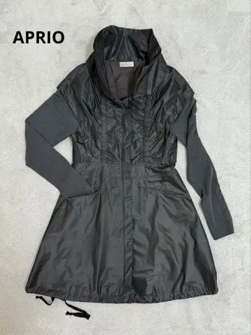 APRIO 튜닉 자켓 하이넥 A라인 42 블랙