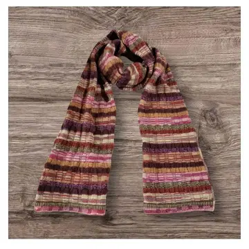 미쏘니 MISSONI 멀티 컬러 보더 니트 스톨