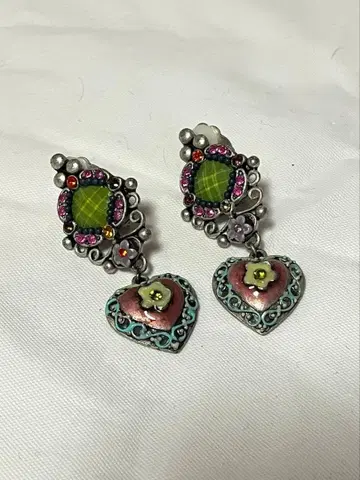 하트 모양 비즈 포함 귀찌 세트 빈티지