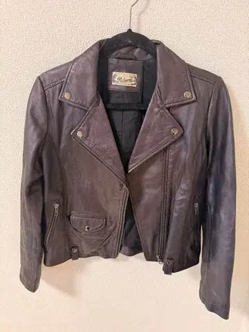 relume 가죽 라이더 자켓 블랙