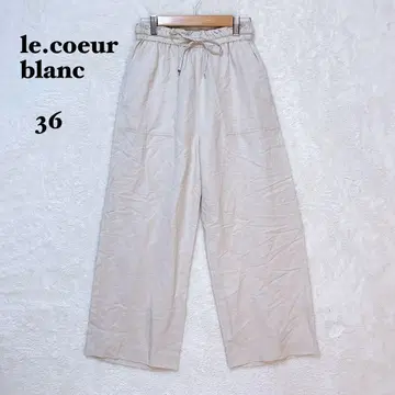 르쿨르블랑 린넨 혼방 와이드 팬츠 36 허리밴딩 루즈핏 심플