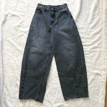 apart by lowrys 커브 데님 청바지 그레이 큐빅 S