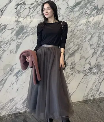 튤 볼륨 스커트 (CHARCOALGREY)