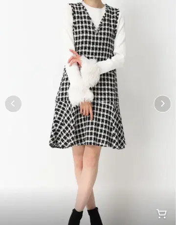 MISCH MASCH 매쉬매쉬 원피스 체크 무늬 하운드투스 체크 패턴