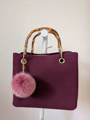 OPAQUE.CLIP 버건디 패브릭 핸드백