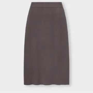 [지유] 리브 니트 스커트 타이트 롱 백 슬릿 허리밴딩 L