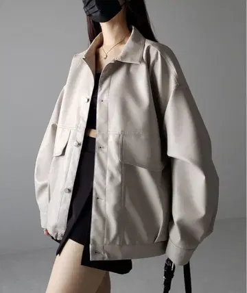 me+em select 가죽 자켓 아이보리 FREE