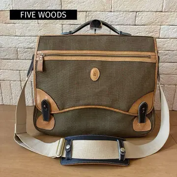 FIVE WOODS (파이브우즈 린고) 메신저 백 린넨 x 천연 가죽