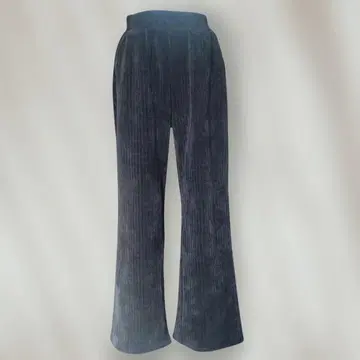 LOPASS 코듀로이풍 이지 팬츠 블랙 플레어 실루엣 633