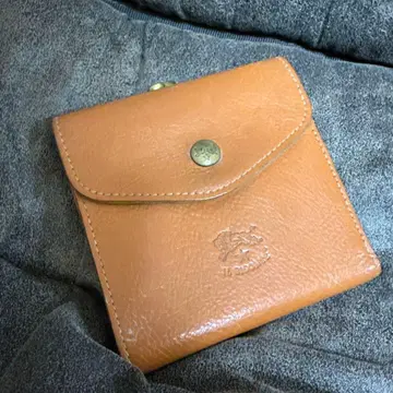 오렌지 가죽 이단 접이식 지갑