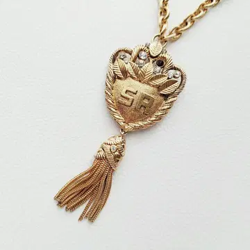 소니아 리키엘 태슬 엠블럼 롱 목걸이 빅 사이즈 스톤