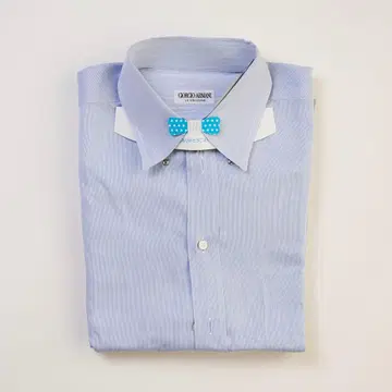 조르지오 아르마니 스카이블루 긴팔 셔츠 나비 넥타이 포함