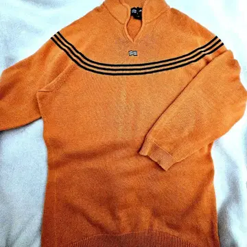 아디다스 골프 오렌지 보틀넥 스웨터 L