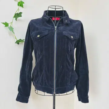 X Girl 풀 집업 코듀로이 자켓 네이비