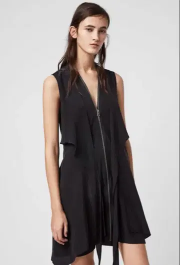 ALLSAINTS 슬리브리스 실크 드레스 XS 더스티 핑크