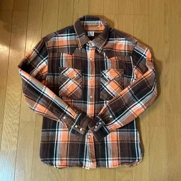 THE FLAT HEAD 플랫 헤드 체크 무늬 플란넬 셔츠 사이즈 40