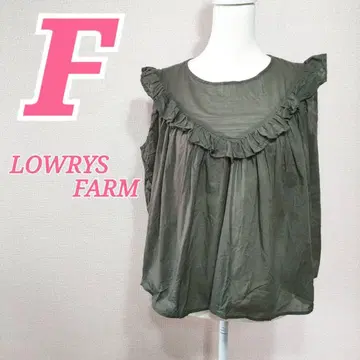 LOWRYS FARM 카키 프릴 블라우스 F 캐주얼 걸리시