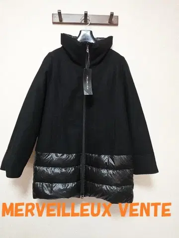 새상품 택 MERVEILLEUX VENTE 다운 절개 코트 블랙 L